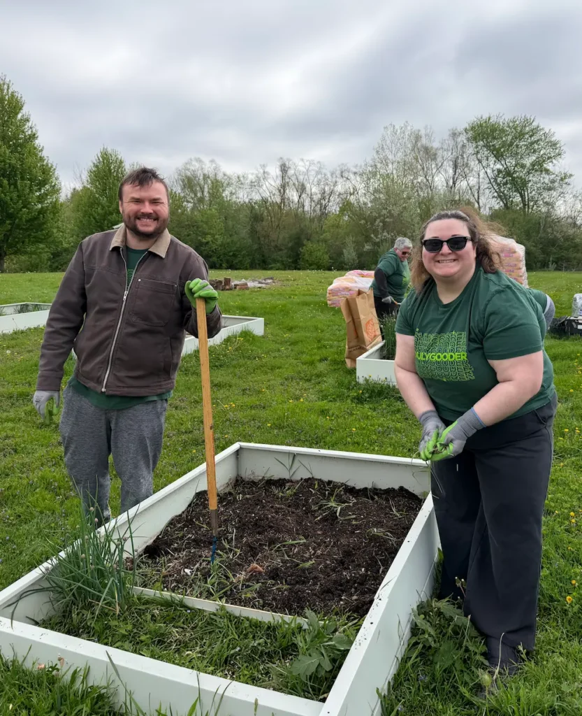Volunteers working